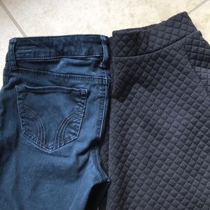 Bundle of Hollister denim khaki and skater skirt